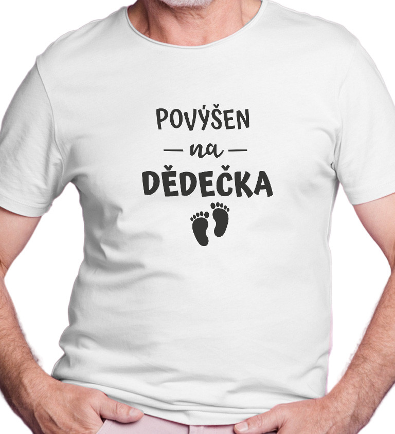 Pánské tričko bílé Povýšen na dědečka