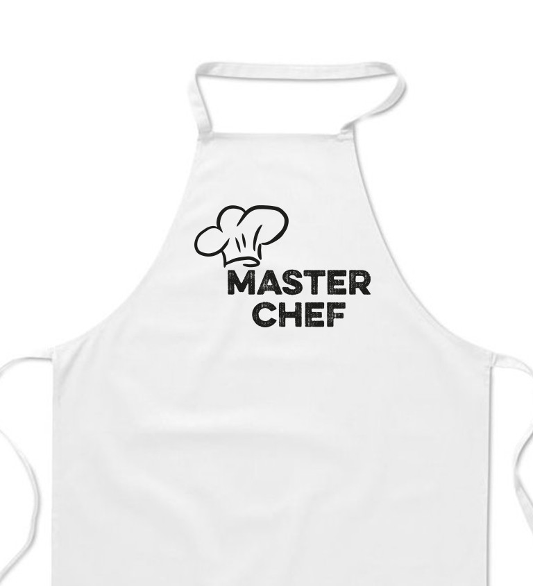 Zástěra bílá nápis - Master chef