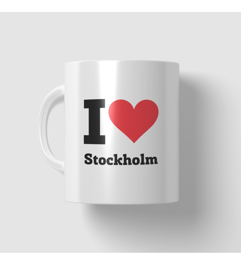 Hrnek s motivem I love Stockholm