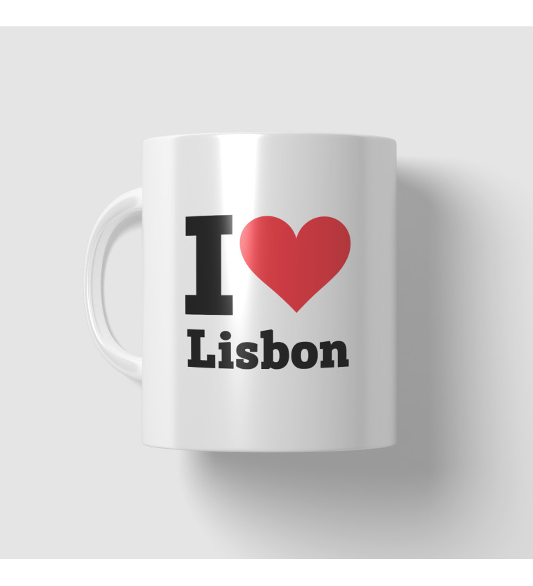 Hrnek s motivem I love Lisbon