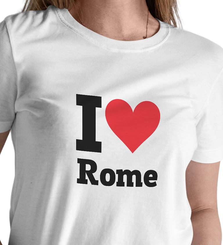 Dámské bílé triko I love Rome
