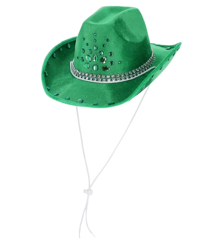 Zelený klobouk Cowgirl