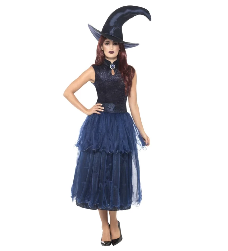 Dámský kostým Půlnoční modrá čarodějka