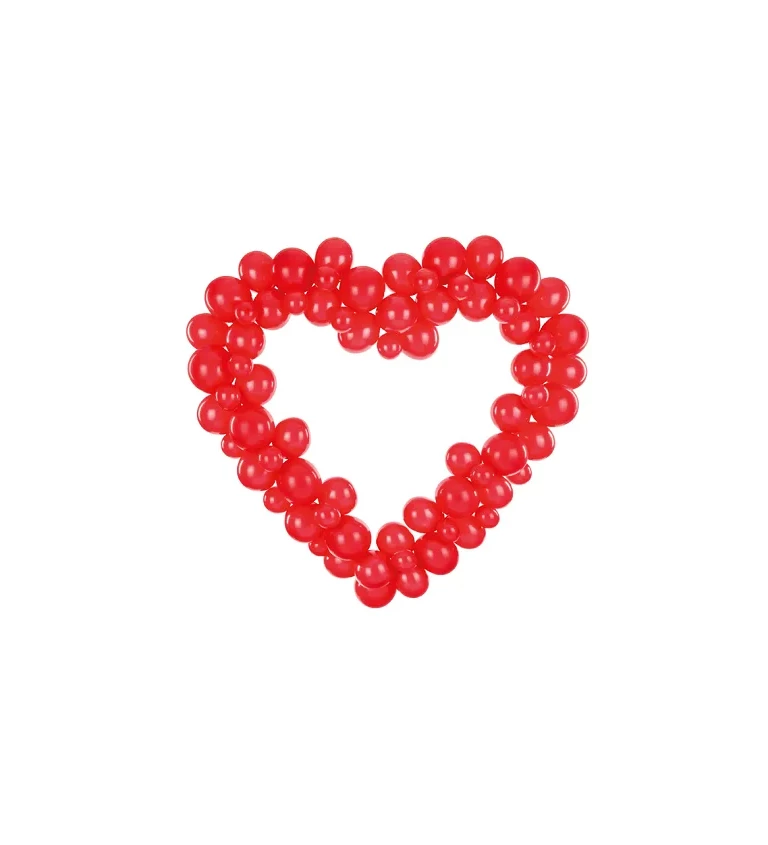 Girlanda červená - balónkové srdce
