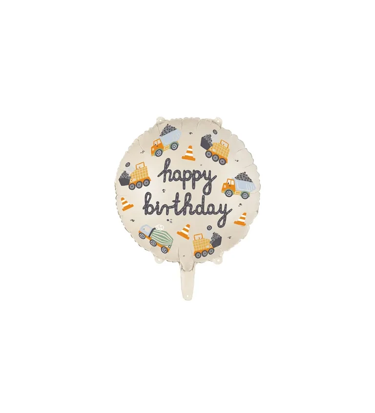 Happy birthday balónek - nákladní auta