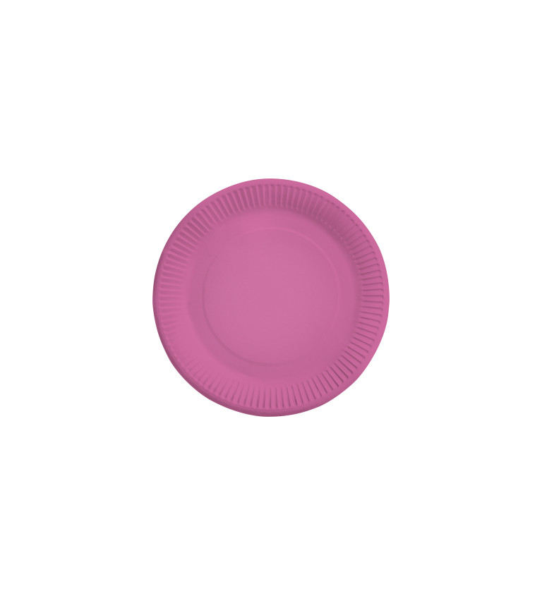 Růžové papírové talíře