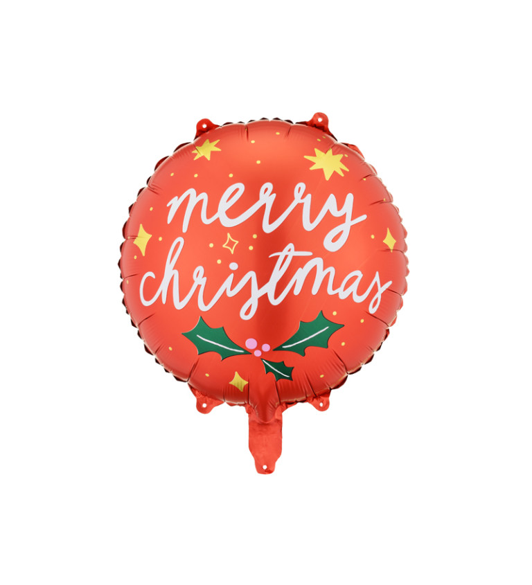 Červený balónek Merry christmas