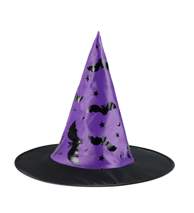 Dětský fialový klobouk čarodějnice