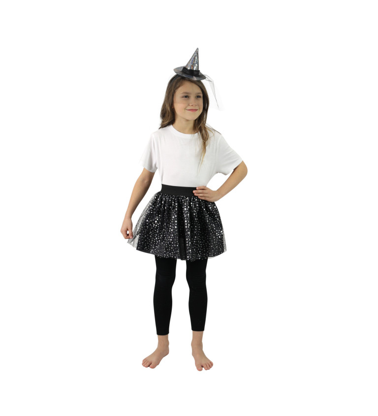 Čarodějnický dětský set - sukně a čelenka
