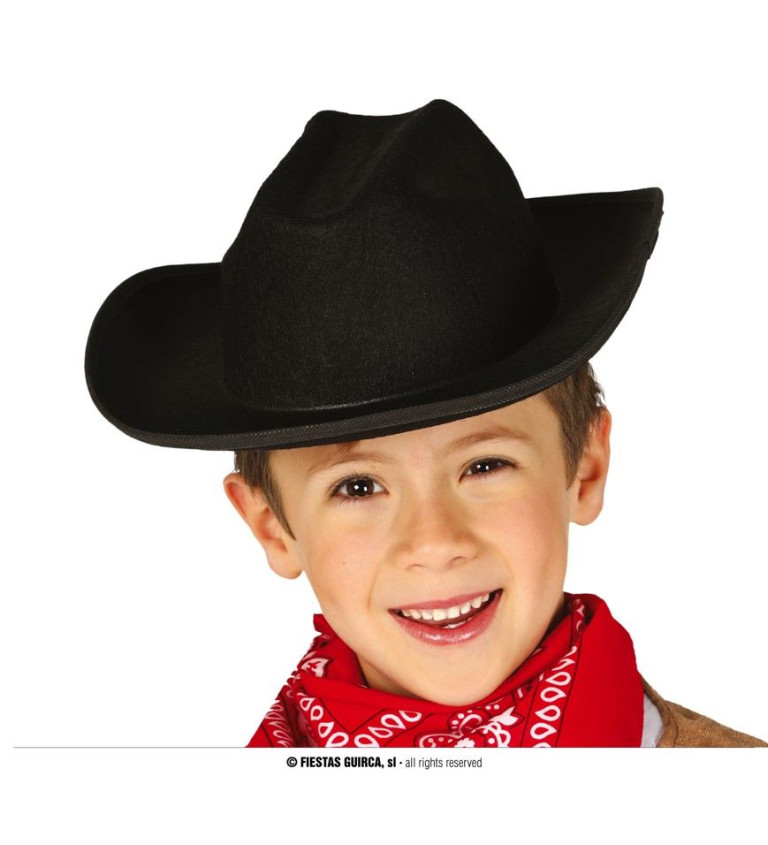 Dětský černý  kovbojský klobouk