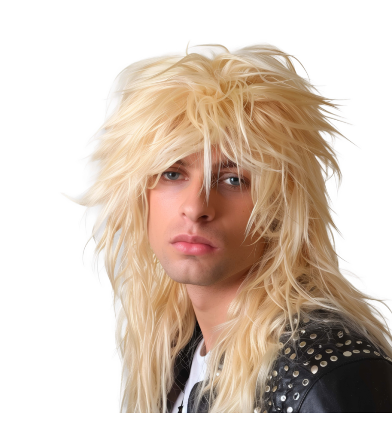 Pánská paruka 80. léta rocker blond