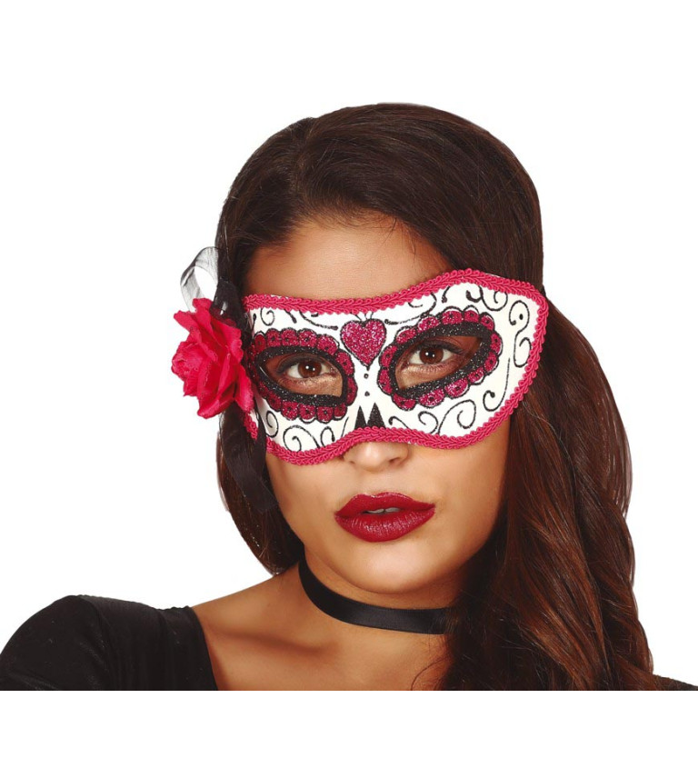 Růžová maska Dne mrtvých