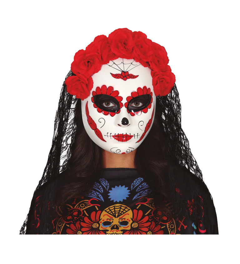 Catrina maska s vevodou - PVC