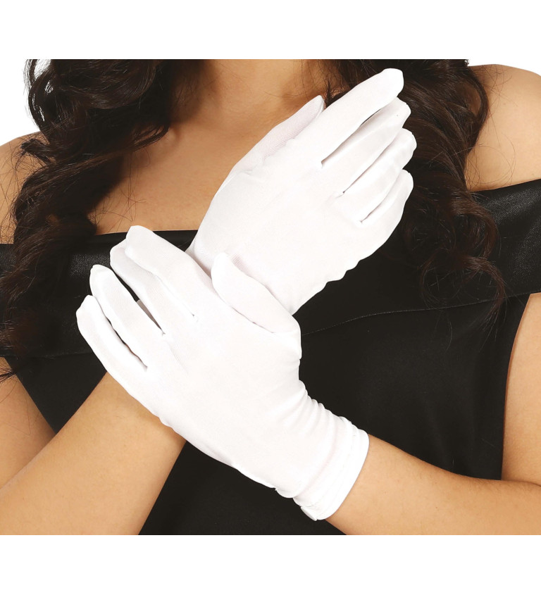 Pár bílých rukavic 23 cm