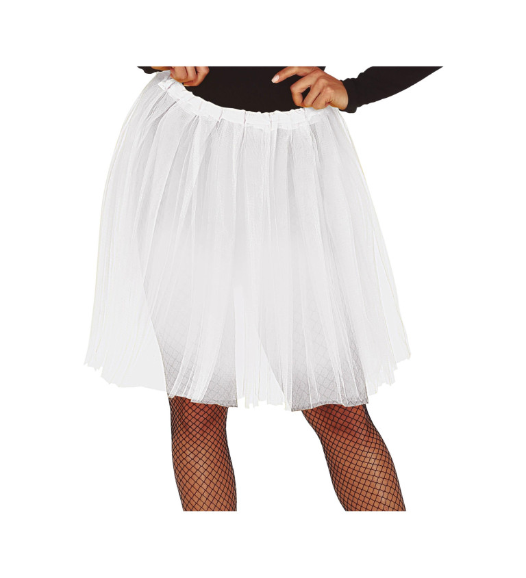 Tylová sukně bílá