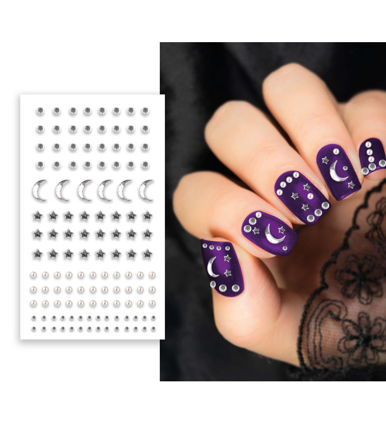 Stříbrné samolepky na nehty