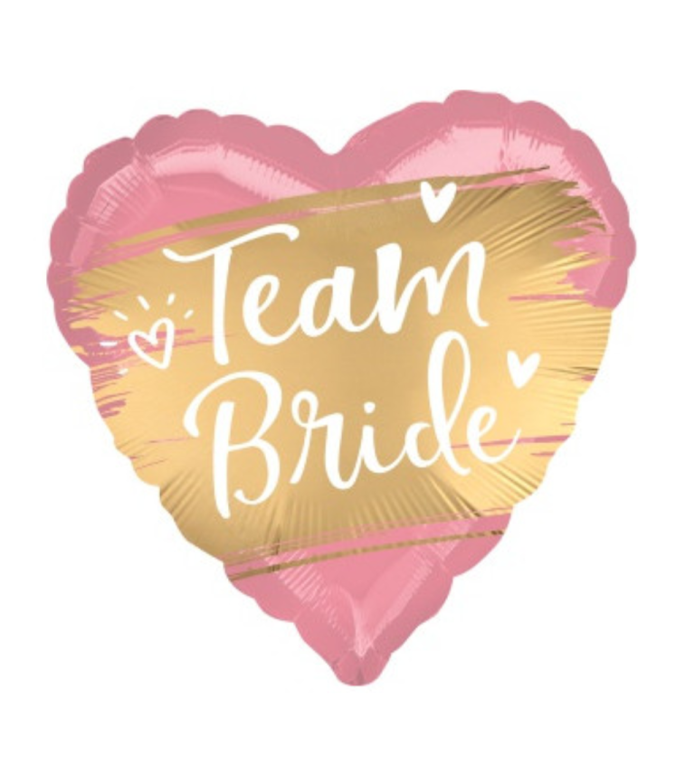 Fóliové srdce růžovo-zlaté Team Bride
