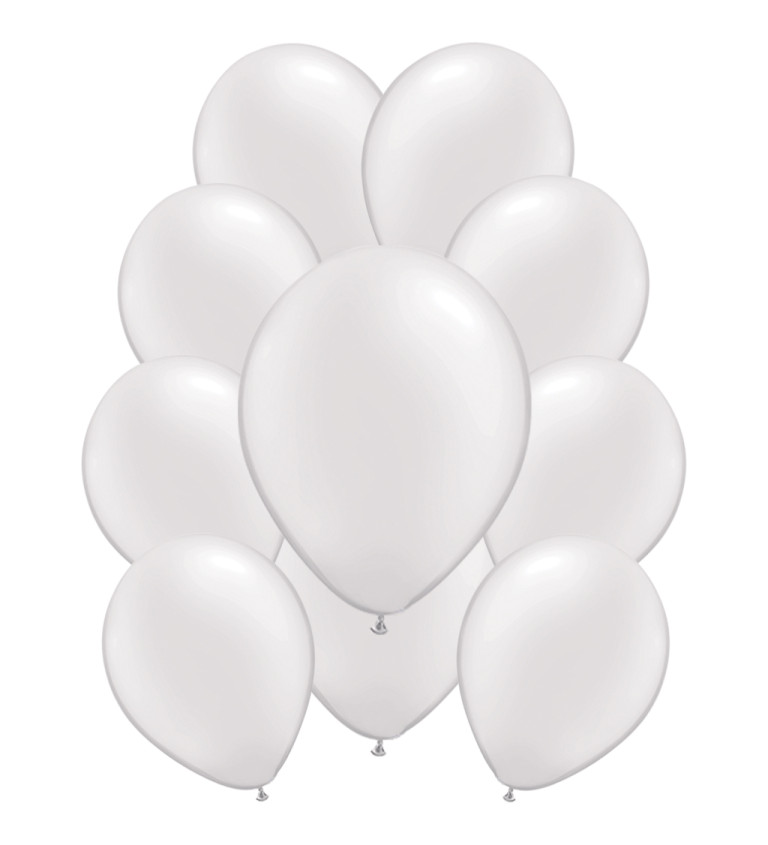 Latexové balónky metalické bílé