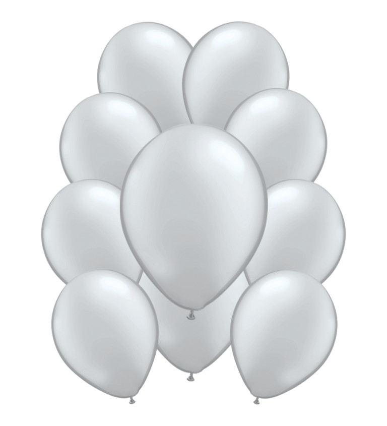 Latexové balónky metalické stříbrné