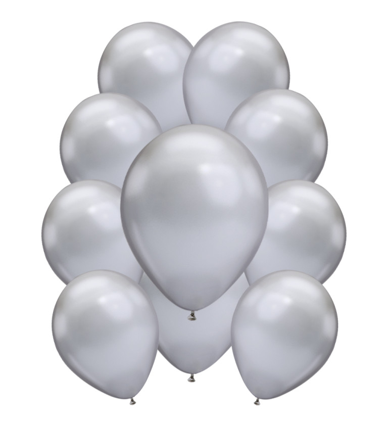 Chromové latexové balónky stříbrné