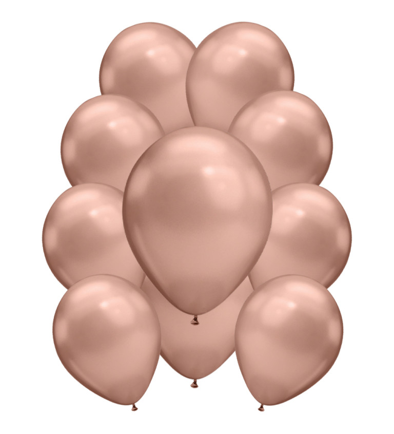 Chromové latexové balónky růžové zlato