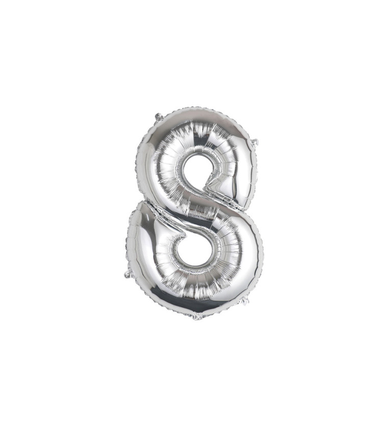 Fóliový balónek číslo 8 stříbrné