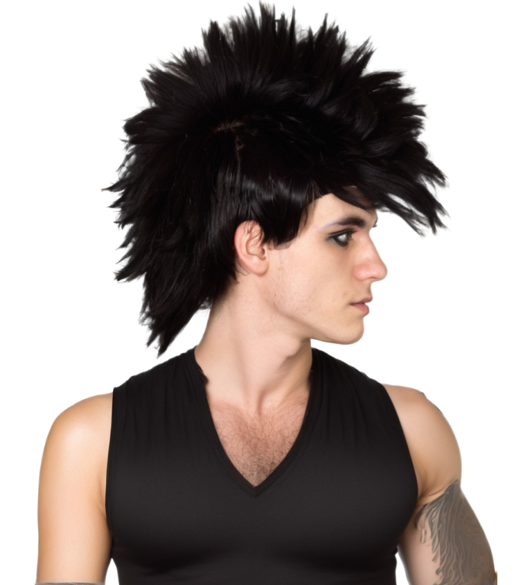 Pánská paruka punk černá