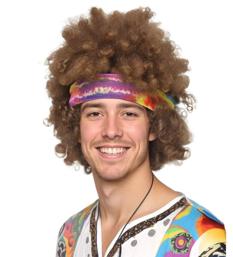 Pánská paruka hippie afro