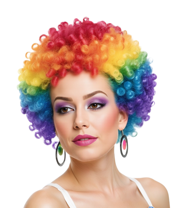 Dámská paruka afro multicolor