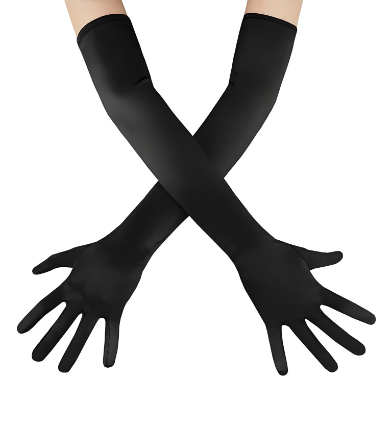 Dlouhé rukavice černé