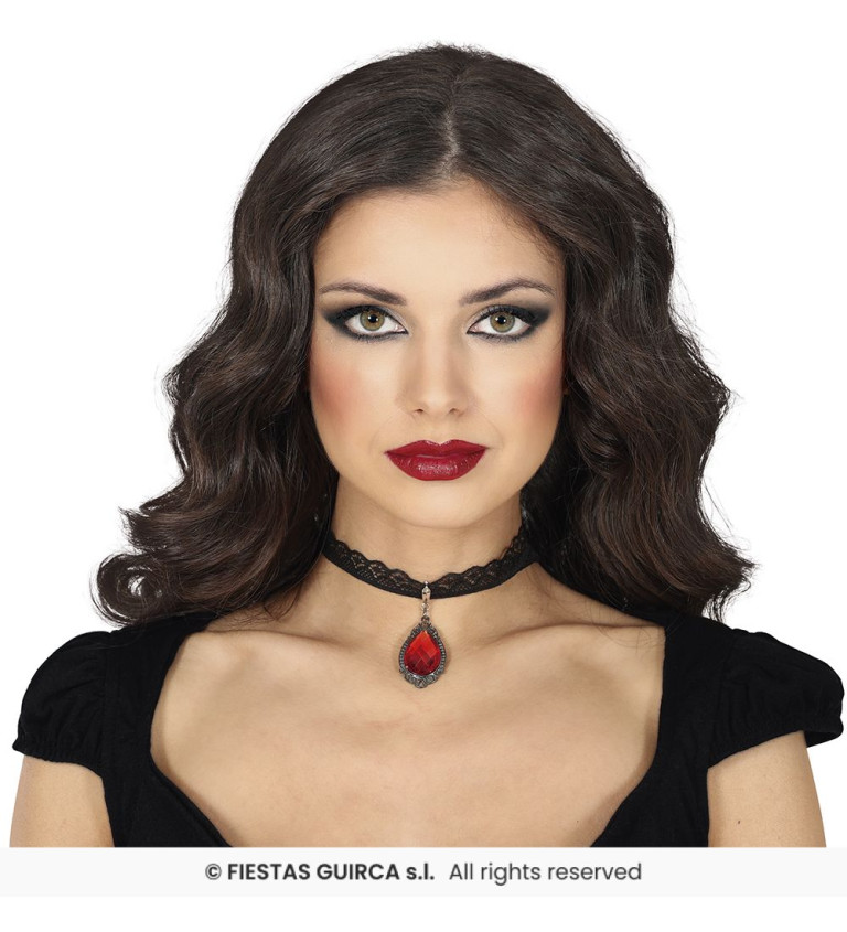 Choker náhrdelník s rubínem