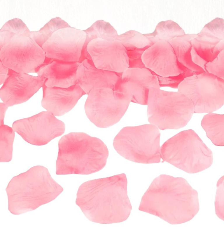 Světle růžové okvětní plátky růží