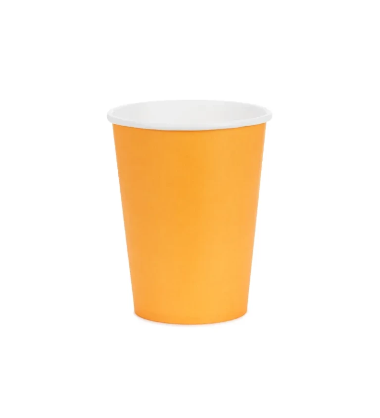 Papírové kelímky, světle oranžové, 6 ks