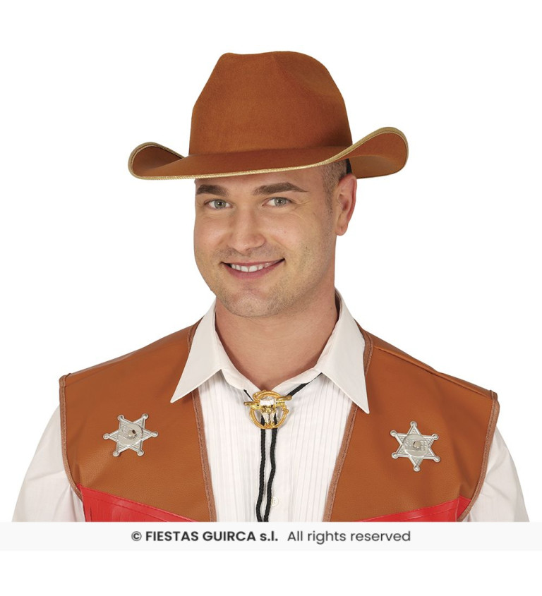 Kovbojský klobouk - hnědý