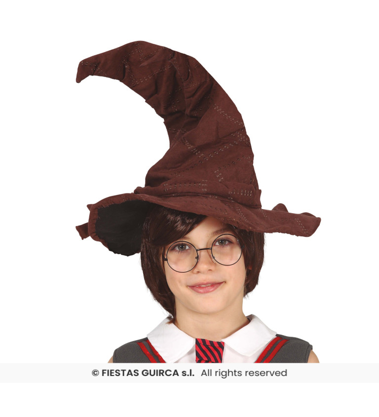 Dětský hnědý klobouk čařoděje