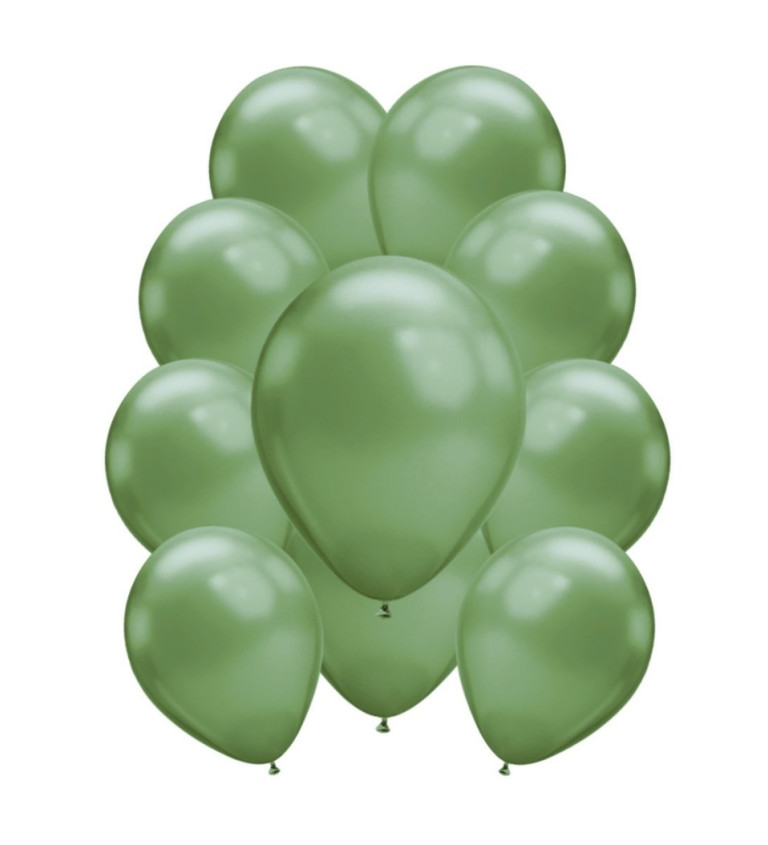 Chromové latexové balónky zelené