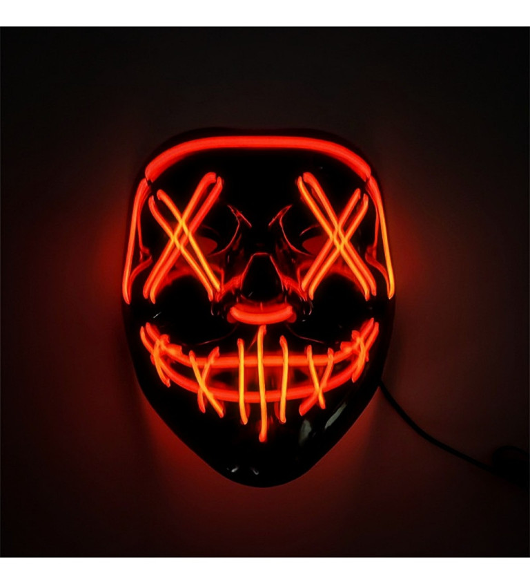 Maska- Červená LED s úsměvem